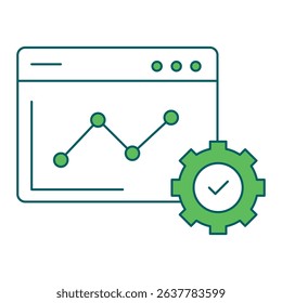Performance Tracking icon for business intelligence and analytics dashboards, ideal for data visualization, KPI tracking, and performance monitoring interfaces.