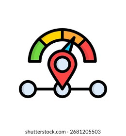Icono de seguimiento de rendimiento Ilustración vectorial de color lineal