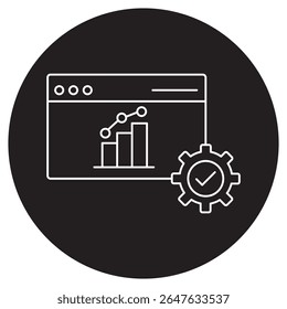  Icono de seguimiento del rendimiento, medición del éxito El poder del seguimiento del rendimiento, información en tiempo real Optimizar los resultados con métricas de rendimiento, Vector