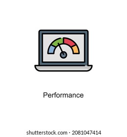 Performance vector fill outline Icon. Pixel Perfect. For Mobile and Web. stock illustration