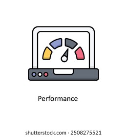 Ilustración de diseño de icono de contorno relleno de Vector de rendimiento. Símbolo de Diseño gráfico sobre fondo blanco EPS 10 Archivo
