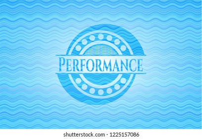 Performance water wave badge background.