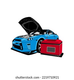 Performance where tunning is passion illustration vector.