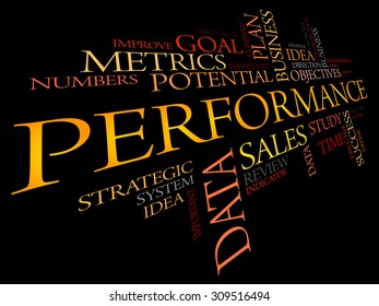 Performance word cloud, business concept