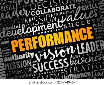 collage de palabras de rendimiento en la nube, fondo de concepto de negocio