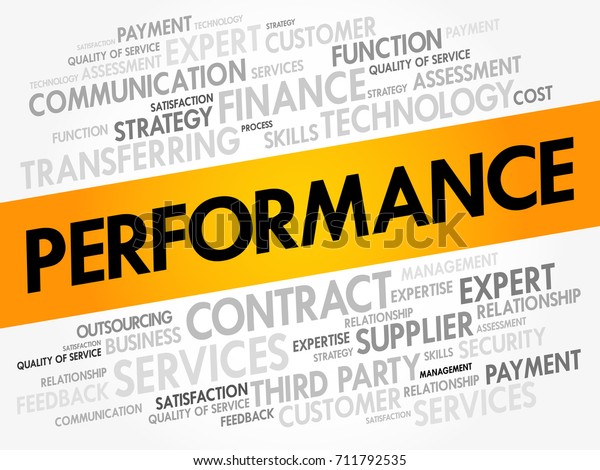 Performance Word Cloud Collage Business Concept Stock Vector Royalty