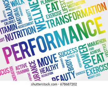 PERFORMANCE word cloud, fitness, sport, health concept