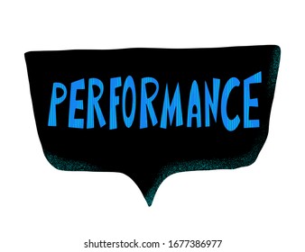 Performance Word Stylized Hand Drawn Text Stock Vector (Royalty Free ...