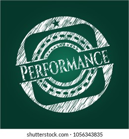 Performance written on a blackboard