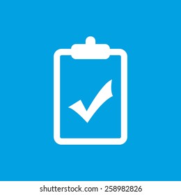 Performed web white icon isolated on a blue background. Vector symbol