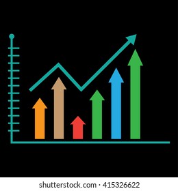 performing chart arrows on black background