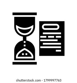 performing tasks time glyph icon vector. performing tasks time sign. isolated contour symbol black illustration