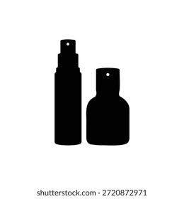 Perfum bottle silhouette icon vector flat design.