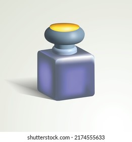 perfume 3d icon. perfume in a square bottle 3d icon 