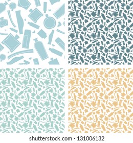 Perfume 4 pastel colors vector seamless pattern