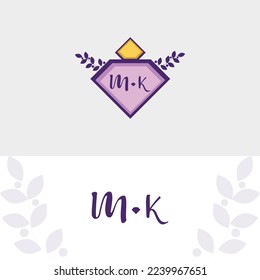 logotipo abstracto de perfume Vector de plantilla de diseño, Emblem, Concepto de diseño, símbolo creativo, logotipo de Icon MK M K