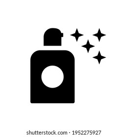 Perfume or air fresher bottles black icon. Perfumery symbol isolated on white background Vector EPS 10