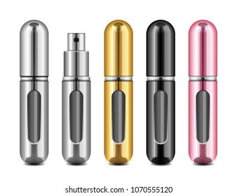 Perfume Atomizers Template Set Vector Realistic Stock Vector (Royalty ...