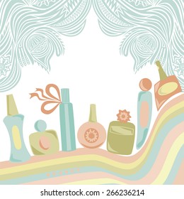 Perfume beautiful nature pattern background vector illustration