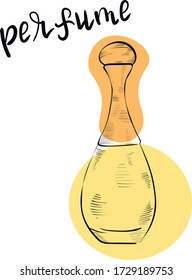 Perfume, beauty, fashion vector isolated design elements on white background. Concept for logo, cards, print 