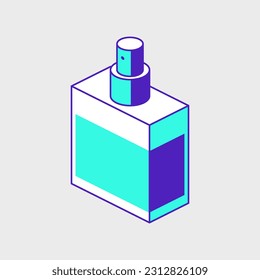 Perfume botle isometric vector illustration