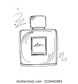 Perfume Bottle Black White Drawing Sketch Stock Vector (Royalty Free ...