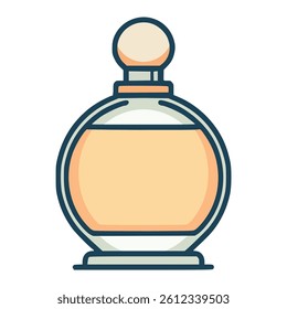 perfume bottle cologne spray flat color vector illustration template design