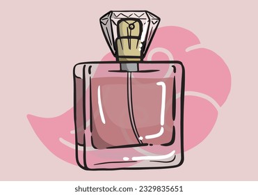 Perfume Bottle, Colorful Glass Vials and Flasks with Sprayer and Pump. Aroma Scents Cosmetics for Men or Women, Luxury Fragrances Isolated Design Elements. Cartoon Vector Illustration