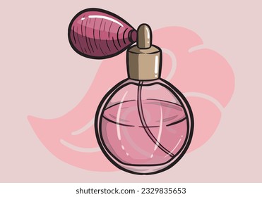 Botella Perfume, Viales de vidrio coloridos y frascos con rociador y bomba. Aroma Scents Cosmetics para hombres o mujeres, Fragancias de lujo Elementos de diseño aislados. Ilustración del vector de dibujos animados