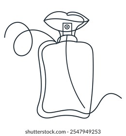 Linha contínua de frasco de perfume. Frasco de perfume na moda ilustração vetor de linha única