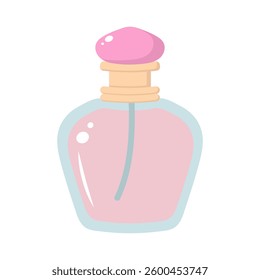 Perfume bottle. Cosmetic product. Cartoon flat illustration.
