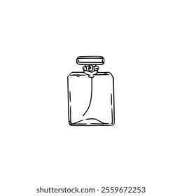 A perfume bottle in a doodle style