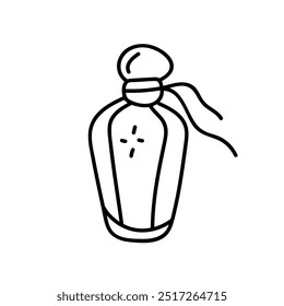 Botella de perfume en estilo doodle. Vector, sobre un fondo blanco