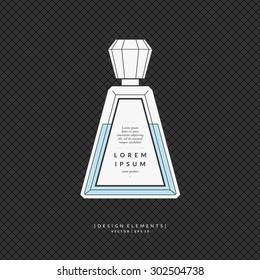 Perfume bottle. Elements for design, cards, poster. 