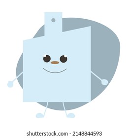 Perfume bottle in the form of a character with a muzzle. For sticker or decal. Flat illustration.