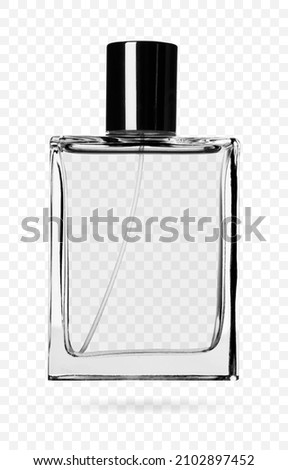 perfume bottle. glass bottle for perfume and perfumery .Vector illustration realistic 3d mockup.