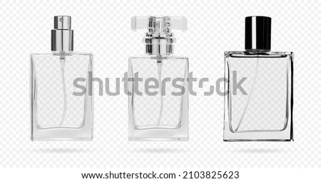 perfume bottle. glass bottle for perfume and perfumery .Vector illustration realistic 3d mockup.