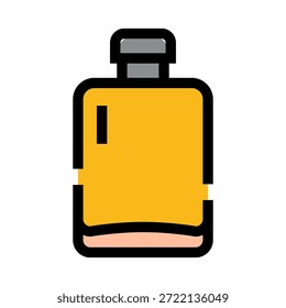 Gráfico de la botella de perfume que crea un icono para los productos cosméticos y de la fragancia, representando la belleza, el cuidado personal, y los artículos de lujo con líneas y colores simples