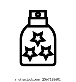 Perfume bottle hand drawn with continuous line. Vector minimalistic icon with one line. Stylish bottle