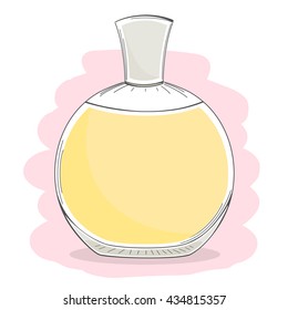Perfume bottle, hand drawn vector illustration.