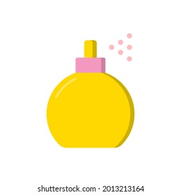 Perfume Bottle Icon in Cartoon style. Fragrance Bottle with Drops Pictogram. Beauty Care Product in Spray Pump Bottle Icon. Isolated Vector Illustration.