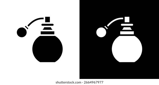 Parfümflaschen-Symbol in flachem schwarzem massivem Vektorsatz