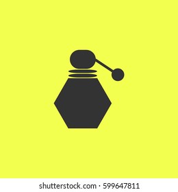 Perfume Bottle icon flat. Black pictogram on white background. Vector illustration symbol and bonus button