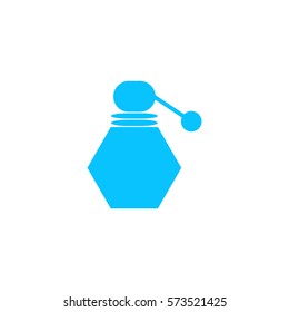 Perfume Bottle icon flat. Blue pictogram on white background. Vector illustration symbol