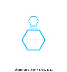 Perfume bottle icon flat. Blue pictogram on white background. Vector illustration symbol