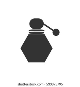 Perfume Bottle icon flat. Illustration isolated on white background. Vector grey sign symbol