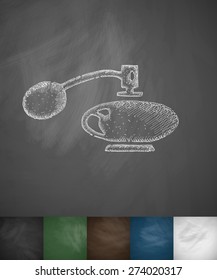 perfume bottle icon. Hand drawn vector illustration. Chalkboard Design