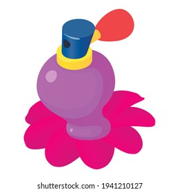 Perfume bottle icon. Isometric illustration of perfume bottle vector icon for web