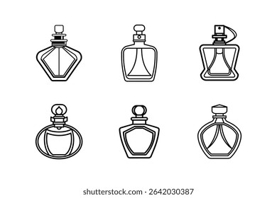 perfume bottle icon line art vector illustration