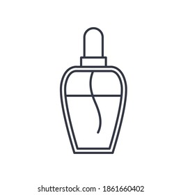 Perfume bottle icon, linear isolated illustration, thin line vector, web design sign, outline concept symbol with editable stroke on white background.
